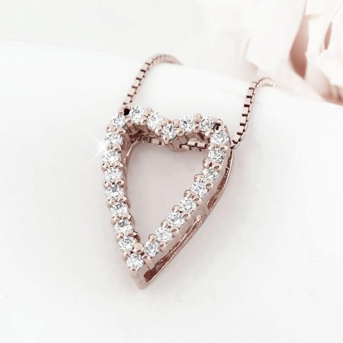 ハート ネックレス ダイヤモンド ゴールド 18k ペンダント 18金 k18 誕生日 プレゼント 父の日の画像