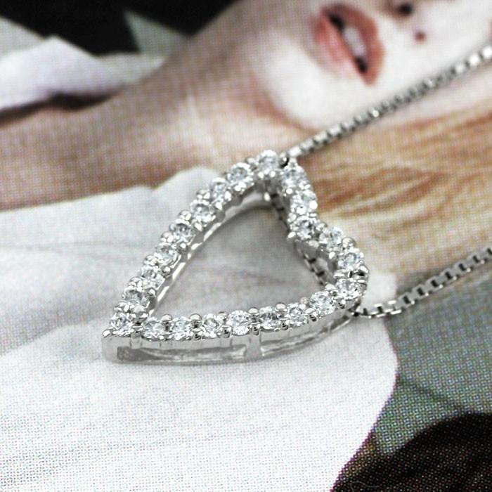 ハート ネックレス ダイヤモンド ゴールド 18k ペンダント 18金 k18 誕生日 プレゼント 父の日の画像