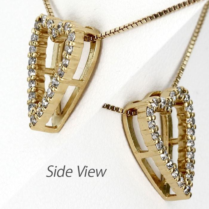 ハート ネックレス ダイヤモンド ゴールド 18k ペンダント 18金 k18 誕生日 プレゼント 父の日の画像
