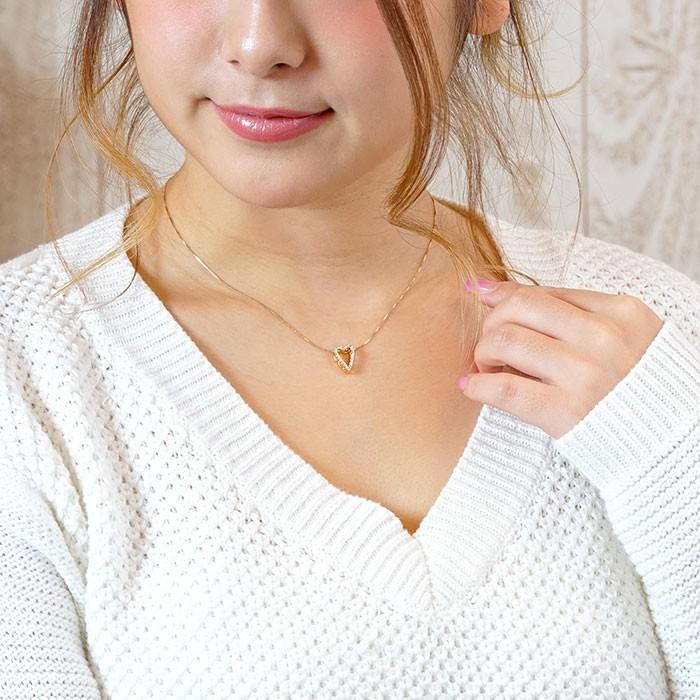 ハート ネックレス ダイヤモンド ゴールド 18k ペンダント 18金 k18 誕生日 プレゼント 父の日の画像
