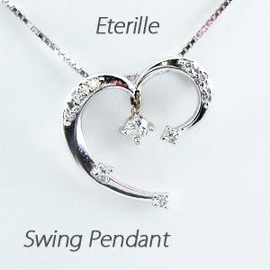 ネックレス レディース ハートダイヤモンド プラチナ 900 ペンダント 揺れる 0.10ct 誕生日 プレゼント