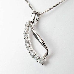 ダイヤモンド ネックレス レディース ゴールド 18k ペンダント スイート 10 シンプル カーブ プチ 18金 誕生日 プレゼント 父の日の画像