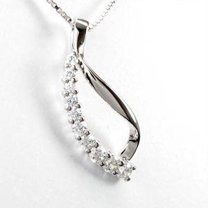 ダイヤモンド ネックレス レディース ゴールド 18k ペンダント スイート 10 シンプル カーブ プチ 18金 誕生日 プレゼント 父の日の画像