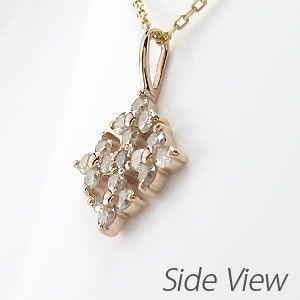 ネックレス ダイヤモンド ゴールド 18k ペンダント 雪 結晶 スノー クリスタル 18金 k18 PG 誕生日 プレゼント 父の日の画像