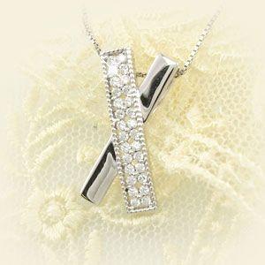 ダイヤモンド ネックレス レディース ゴールド 18k ペンダント レース 透かし フラワー X字 18金 誕生日 プレゼント バレンタイン |  | 01