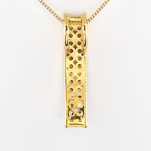 ネックレス ダイヤモンド ゴールド 18k ペンダント フラワー 花 透かし レース スクエア 18金 誕生日 プレゼント 父の日の画像