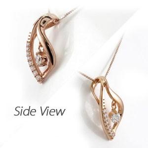 ネックレス ダイヤモンド ゴールド 18k ペンダント 揺れる ブラ スイング 18金 k18PG 誕生日 プレゼント 父の日の画像