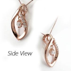 ネックレス ダイヤモンド ゴールド 18k ペンダント 揺れる マーキス 18金 0.15ct 誕生日 プレゼント 父の日の画像