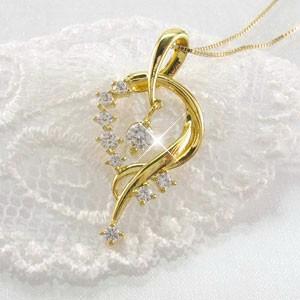 ネックレス ダイヤモンド ゴールド 18k ペンダント 揺れる ブラ 18金 k18 誕生日 プレゼント 父の日の画像