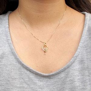 ネックレス ダイヤモンド ゴールド 18k ペンダント 揺れる ブラ 18金 k18 誕生日 プレゼント 父の日の画像
