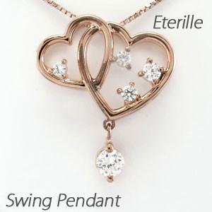 ハート ネックレス ダイヤモンド ゴールド 18k ペンダント 揺れる ブラ 18金 k18 誕生日 プレゼント 母の日 爆買 | 