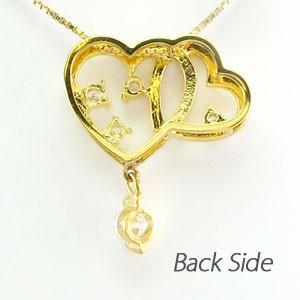 ハート ネックレス ダイヤモンド ゴールド 18k ペンダント 揺れる ブラ 18金 k18 誕生日 プレゼント 父の日の画像