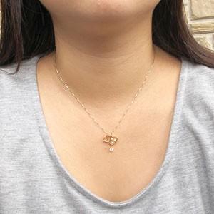 ハート ネックレス ダイヤモンド ゴールド 18k ペンダント 揺れる ブラ 18金 k18 誕生日 プレゼント 父の日の画像