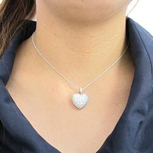 ネックレス レディース ハートダイヤモンド プラチナ 900 ペンダント 
