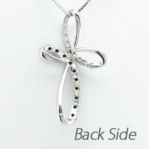 クロス ネックレス レディース ダイヤモンド ゴールド 18k ペンダント 十字架 クローバー 18金 誕生日 プレゼント 父の日の画像