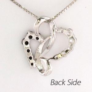 ハート ネックレス ダイヤモンド ゴールド 18k ペンダント ブラックダイヤ 18金 誕生日 プレゼント 父の日の画像