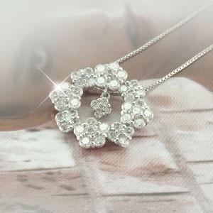 ダイヤモンド ネックレス レディース プラチナ 900 ペンダント フラワー 花 ブラ 揺れる サークル 誕生日 プレゼント 母の日 |  | 01