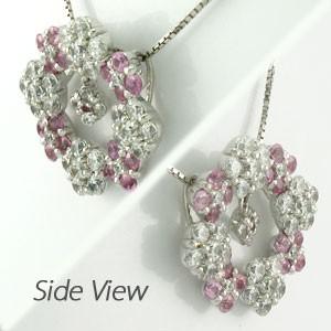 ダイヤモンド ネックレス レディース プラチナ 900 ピンクサファイア ペンダント フラワー 花 揺れる 誕生日 プレゼント 母の日 |  | 02