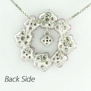 ダイヤモンド ネックレス レディース プラチナ 900 ピンクサファイア ペンダント フラワー 花 揺れる 誕生日 プレゼント 母の日 |  | 03