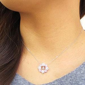 ダイヤモンド ネックレス レディース プラチナ 900 ピンクサファイア ペンダント フラワー 花 揺れる 誕生日 プレゼント 母の日 |  | 04