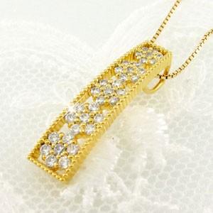 ネックレス ダイヤモンド ゴールド 18k ペンダント フラワー 花 ミル アンティーク 18金 誕生日 プレゼント 父の日の画像