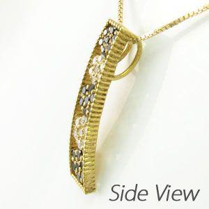 ブラックダイヤモンド ネックレス ゴールド 18k ペンダント フラワー 花 ミル 18金 誕生日 プレゼント 父の日の画像