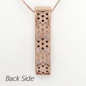 ブラックダイヤモンド ネックレス ゴールド 18k ペンダント フラワー 花 ミル ブラックダイヤ 18金 誕生日 プレゼント 父の日の画像