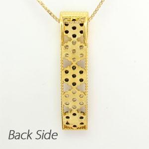 ブラックダイヤモンド ネックレス ゴールド 18k ペンダント フラワー 花 ミル ブラックダイヤ 18金 誕生日 プレゼント 父の日の画像