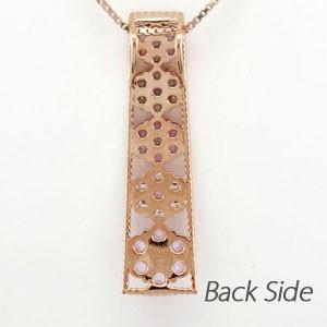 ネックレス ダイヤモンド ゴールド 18k ピンクサファイア ペンダント フラワー 花 ミル 18金 誕生日 プレゼント 父の日の画像