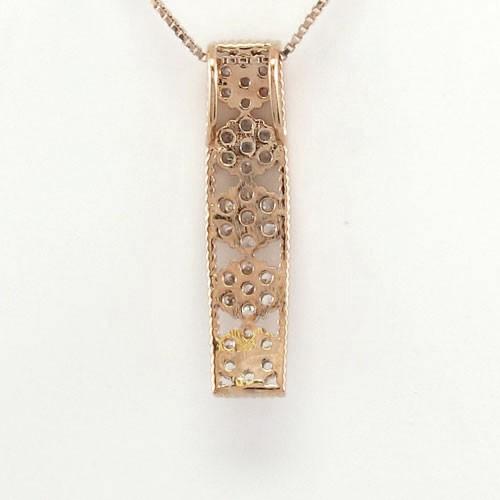 ネックレス ダイヤモンド ゴールド 18k ペンダント フラワー 花 ミル アンティーク 18金 誕生日 プレゼント 父の日 |  | 03