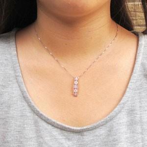 ネックレス ダイヤモンド ゴールド 18k ピンクサファイア ペンダント フラワー 花 ミル 18金 誕生日 プレゼント 父の日の画像