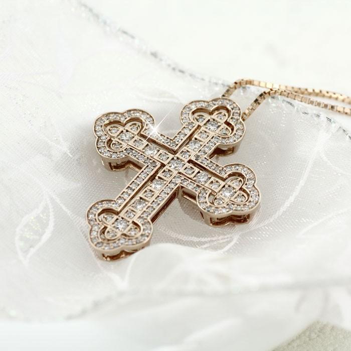 メンズ ネックレス クロス ピンクゴールド 18k k18 ダイヤモンド ペンダント 十字架 アンティーク PG 母の日 誕生日 プレゼント 父の日 |  | 01