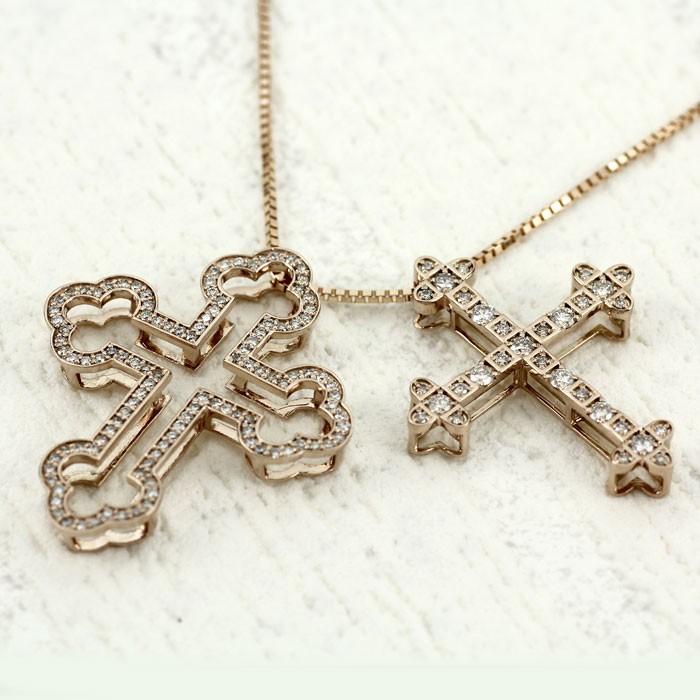 メンズ ネックレス クロス ピンクゴールド 18k k18 ダイヤモンド ペンダント 十字架 アンティーク PG 母の日 誕生日 プレゼント 父の日 |  | 04