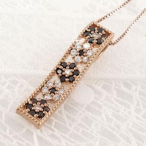 ブラックダイヤモンド ネックレス ゴールド 18k ペンダント フラワー 花 ミル ブラックダイヤ 18金 誕生日 プレゼント 父の日の画像