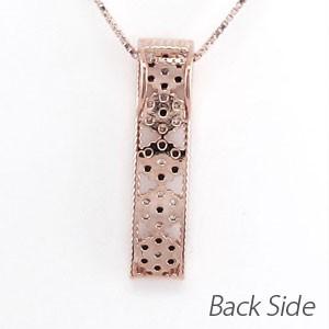 ブラックダイヤモンド ネックレス ゴールド 18k ペンダント フラワー 花 ミル ブラックダイヤ 18金 誕生日 プレゼント 父の日の画像