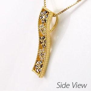 ブラックダイヤモンド ネックレス ゴールド 18k ペンダント フラワー 花 ミル ブラックダイヤ 18金 誕生日 プレゼント 父の日の画像