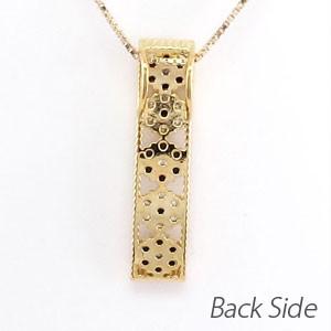 ブラックダイヤモンド ネックレス ゴールド 18k ペンダント フラワー 花 ミル ブラックダイヤ 18金 誕生日 プレゼント 父の日の画像