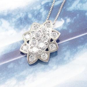 ネックレス ダイヤモンド ゴールド 18k ペンダント フラワー 花 向日葵 