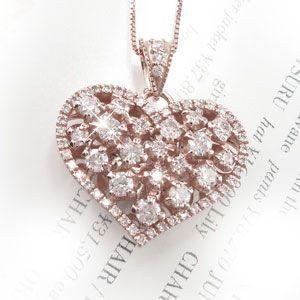 ハート ネックレス ダイヤモンド ゴールド 18k ペンダント アンティーク 透かし 18金 k18 PG 誕生日 プレゼント バレンタイン |  | 01