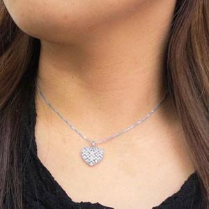ハート ネックレス ダイヤモンド ゴールド 10k ペンダント アンティーク 透かし 10金 誕生日 プレゼント 父の日の画像