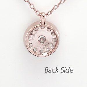 ダイヤモンド ネックレス レディース ゴールド 18k ペンダント アンティーク ミル 18金 k18 PG 誕生日 プレゼント 父の日の画像