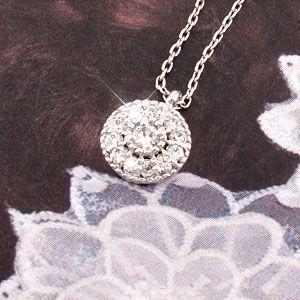 ダイヤモンド ネックレス レディース ゴールド 18k ペンダント アンティーク ミル 18金 k18 誕生日 プレゼント 父の日の画像