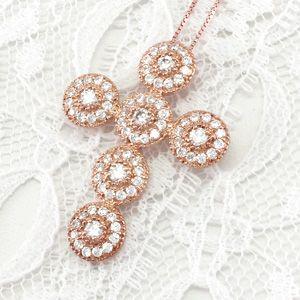 クロス ネックレス レディース ダイヤモンド ゴールド 18k ペンダント 十字架 アンティーク ミル 18金 PG 誕生日 プレゼント 母の日 爆買 |  | 01