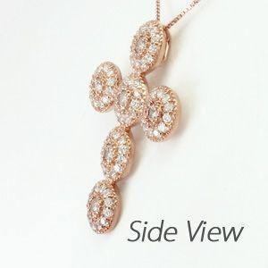 クロス ネックレス レディース ダイヤモンド ゴールド 18k ペンダント 十字架 アンティーク ミル 18金 PG 誕生日 プレゼント 母の日 爆買 |  | 02