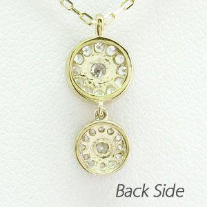 ダイヤモンド ネックレス レディース ゴールド 18k ペンダント アンティーク ミル 18金 k18 YG揺れる 誕生日 プレゼント 父の日の画像