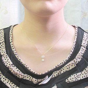 ダイヤモンド ネックレス レディース ゴールド 18k ペンダント アンティーク ミル 18金 k18 YG揺れる 誕生日 プレゼント 父の日の画像