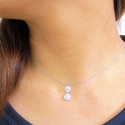 ネックレス ダイヤモンド ゴールド 18k ペンダント ミル 18金揺れる 誕生日 プレゼント 父の日の画像