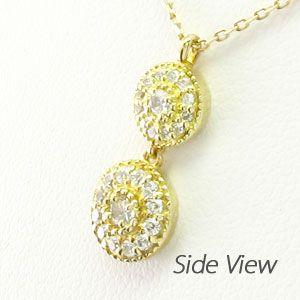 ダイヤモンド ネックレス レディース ゴールド 18k ペンダント ミル 18金揺れる 誕生日 プレゼント 父の日の画像