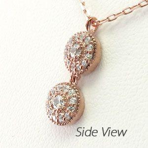 ダイヤモンド ネックレス レディース ゴールド 18k ペンダント ミル 18金揺れる 誕生日 プレゼント 父の日の画像