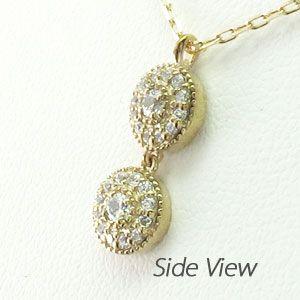 ダイヤモンド ネックレス レディース ゴールド 18k ペンダント ミル 18金揺れる 誕生日 プレゼント 父の日の画像